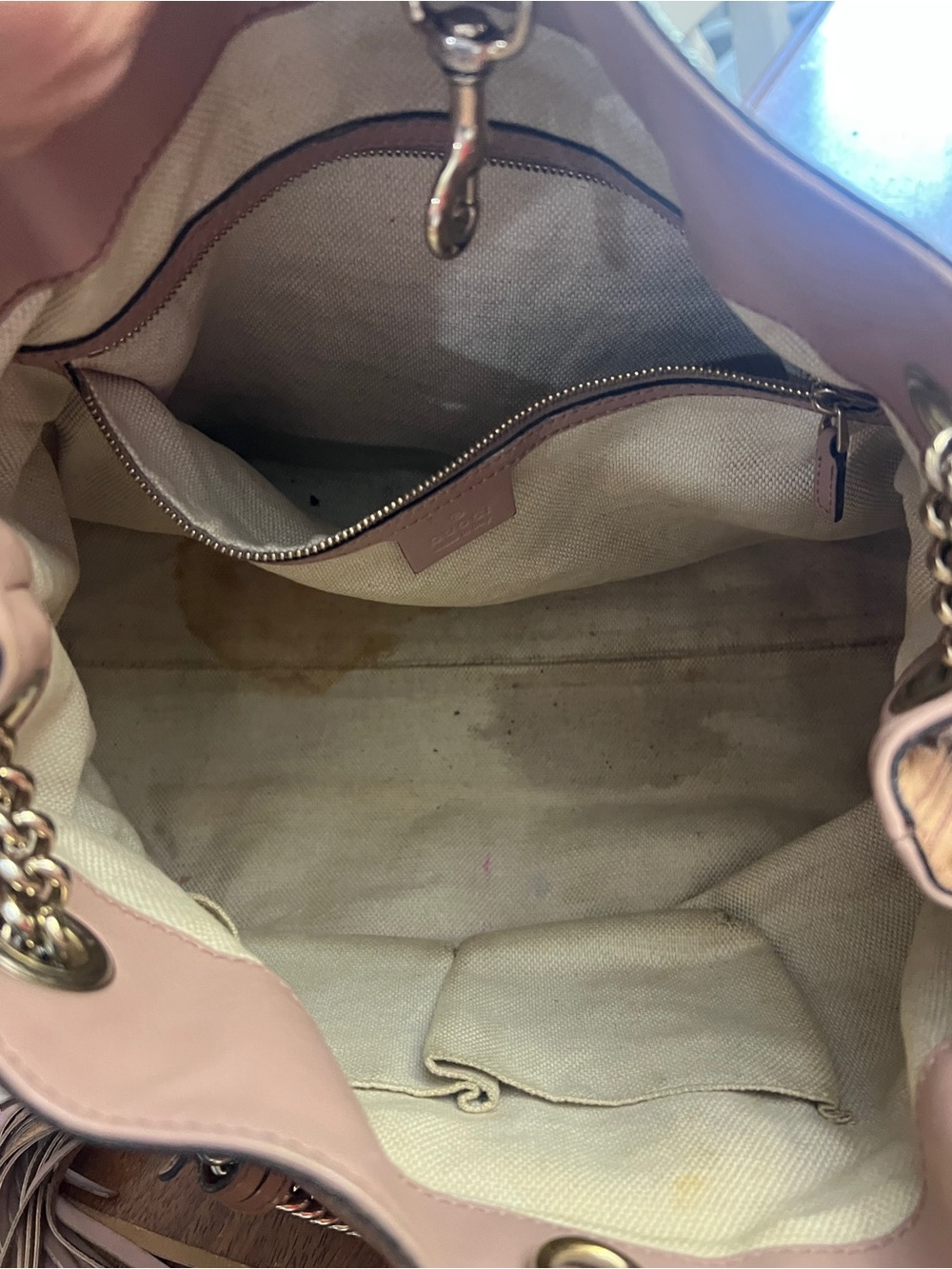 Gucci Brown SoHo Patent Leather Shoulder Bag with Tassel - Picture 10 of 11